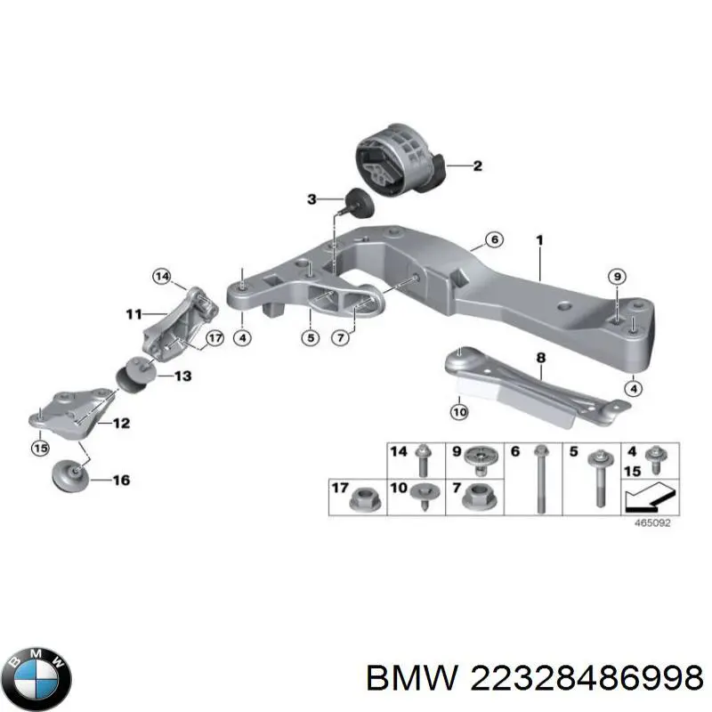 22328486998 BMW Belka mocowania skrzyni biegów