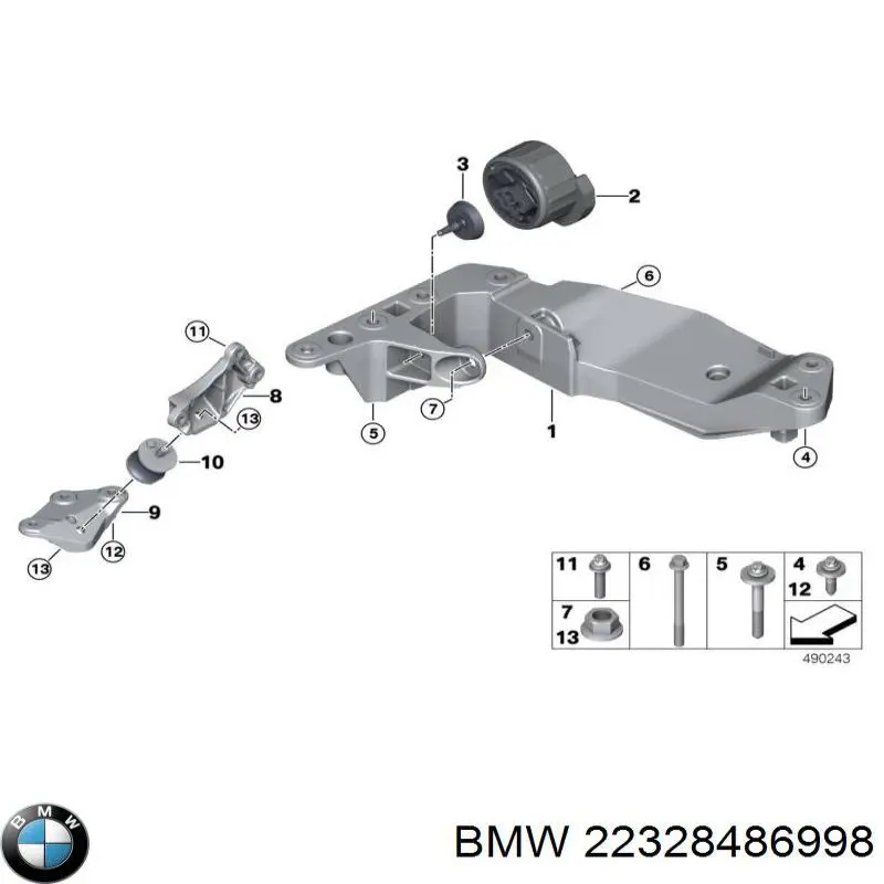 Belka mocowania skrzyni biegów BMW 22328486998 cena, od 187,28 USD