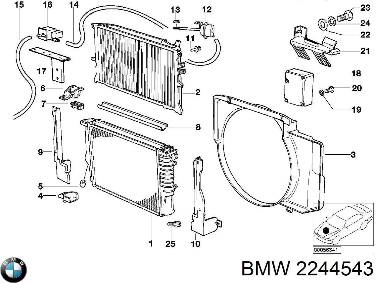 Do koszyka 2244543 BMW Chłodnica silnika