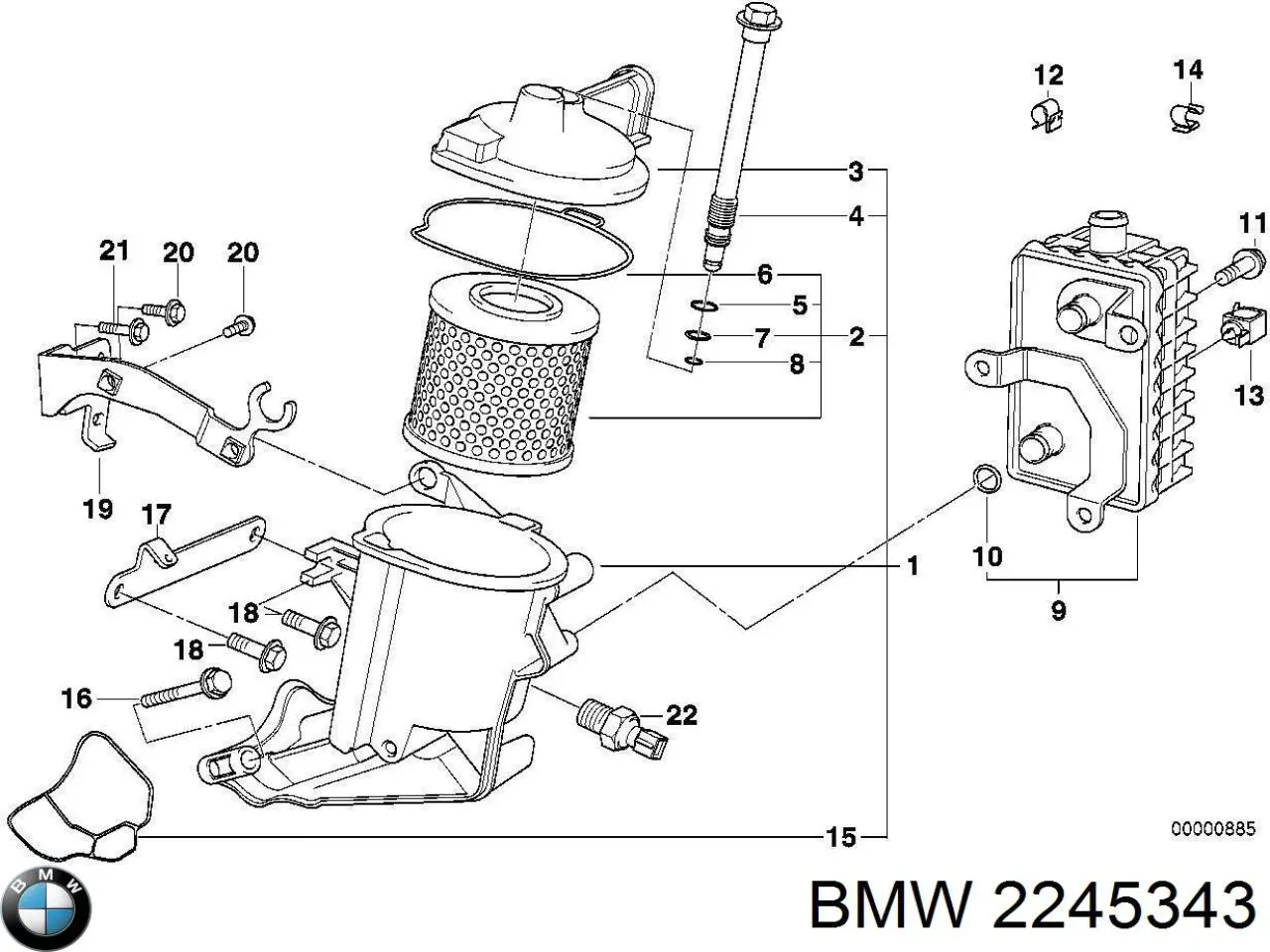 2245343 BMW chłodnica oleju