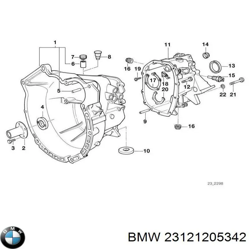 Do koszyka 23121205342 BMW Uszczelniacz automatycznej/mechanicznej skrzyni biegów (wału głównego)