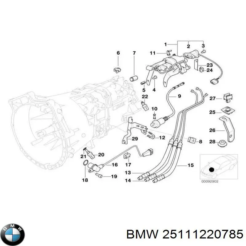 Do koszyka 25111220785 BMW Osłona cięgna zmiany biegów