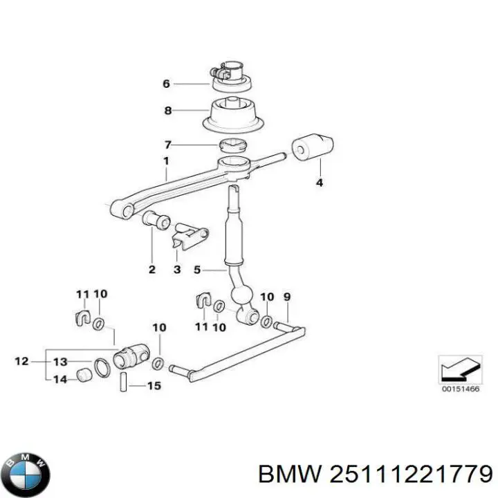 Do koszyka 25111221779 BMW Tuleja mechanizmu zmiany biegów