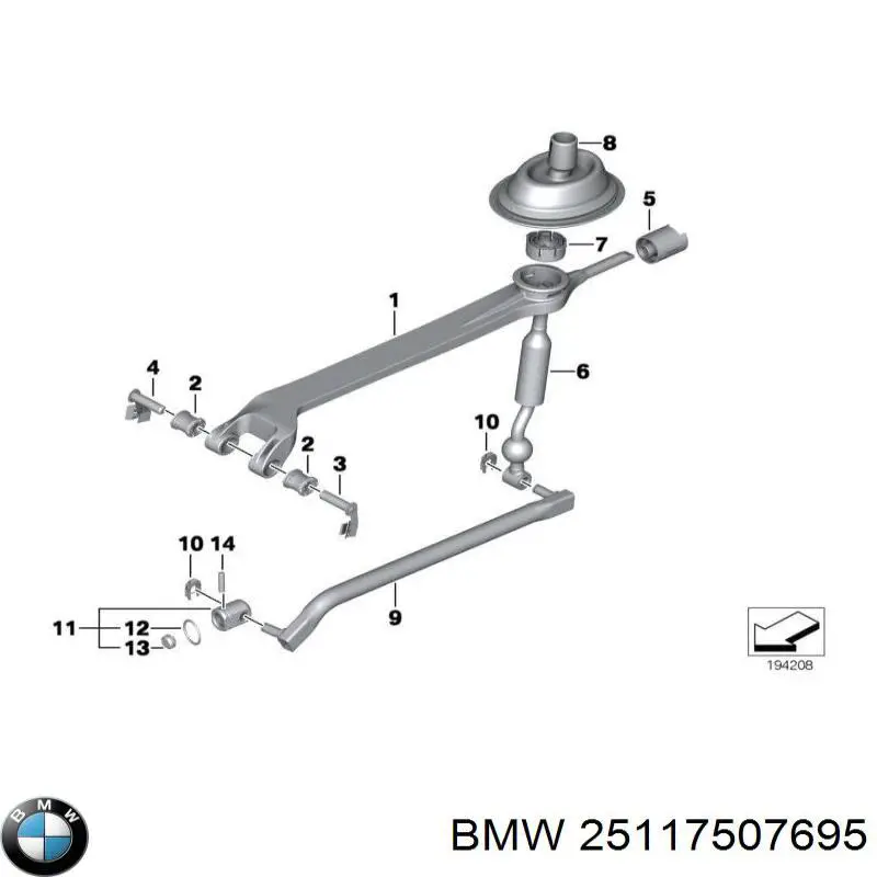 Tuleja mechanizmu zmiany biegów BMW 25117507695 cena, od 62,36 USD