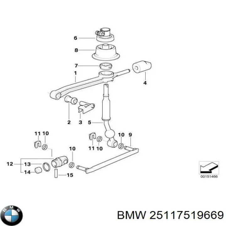 Do koszyka 25117519669 BMW Tuleja mechanizmu zmiany biegów