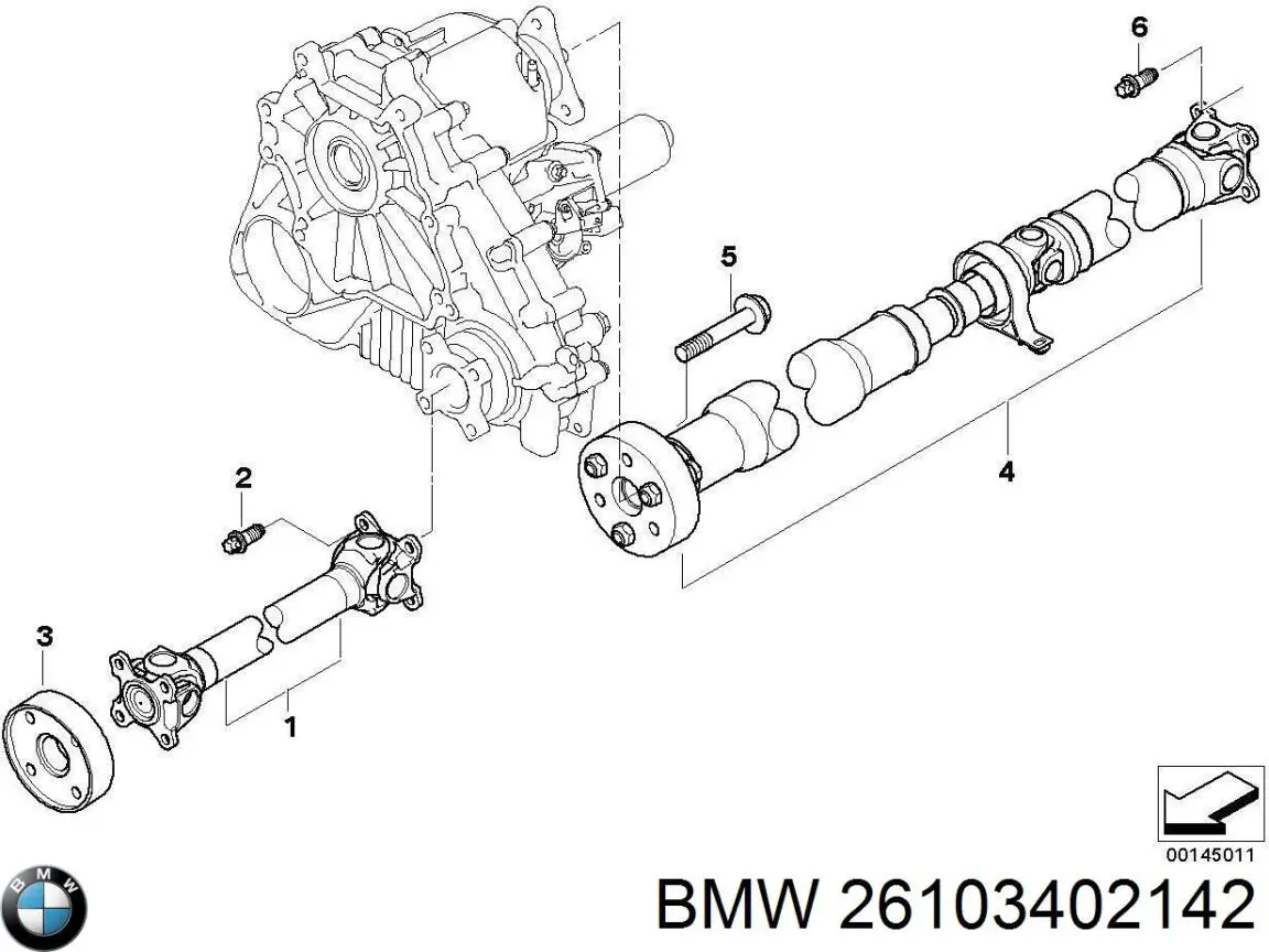 26103402142 BMW Wał Cardana tylny, kompletny