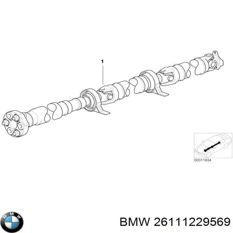 1229569 BMW Wał Cardana tylny, kompletny