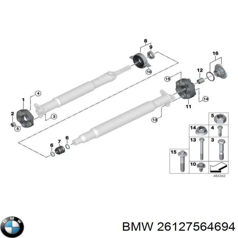 Łożysko podwieszane wału Cardana BMW 26127564694 cena, od 65,75 USD