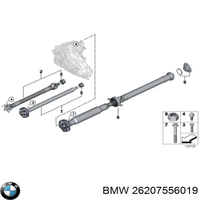 Wał Cardana, do mostu przedniego do BMW X6 (E71)