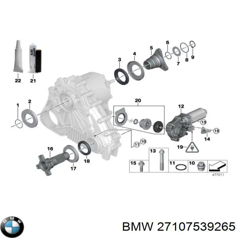 27107539265 BMW uszczelniacz skrzyni rozdzielczej tylny wyjściowy