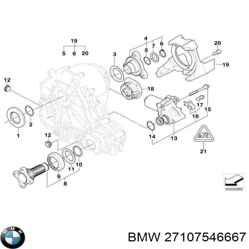 27107546667 BMW Uszczelniacz skrzyni rozdzielczej tylny wyjściowy