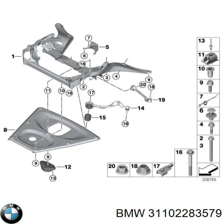 Do koszyka 31102283579 BMW Silentblock przedniego wahacza dolnego