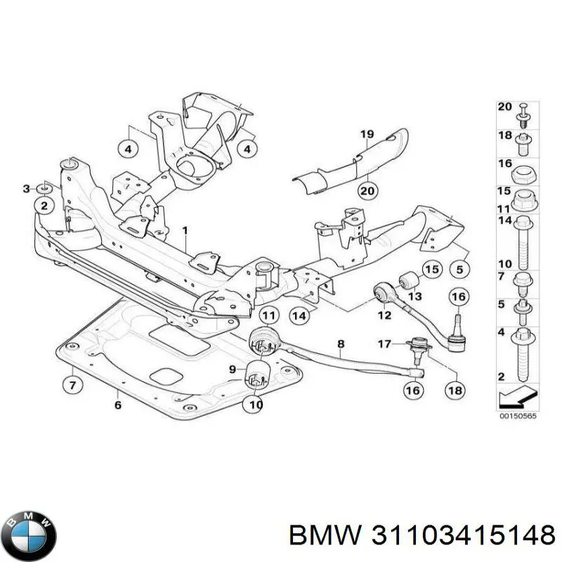 Osłona silnika, miski (przedziału silnika) BMW 31103415148 cena, od 110,67 USD