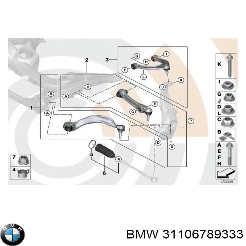 Do koszyka 31106789333 BMW Wahacz zawieszenia przedniego górny lewy/prawy