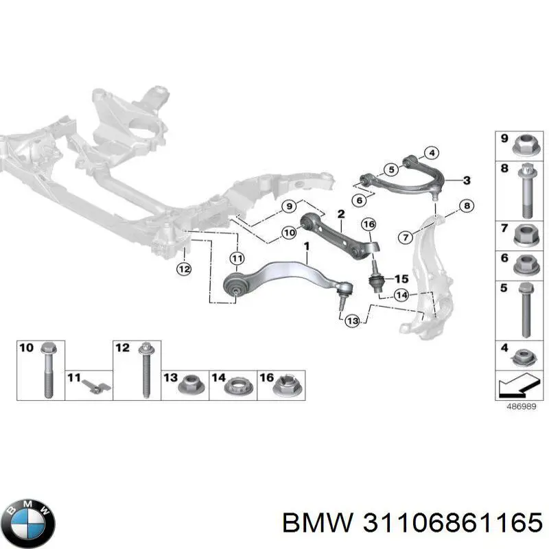 Wahacz zawieszenia przedniego dolny lewy BMW 31106861165 cena, od 131,38 USD