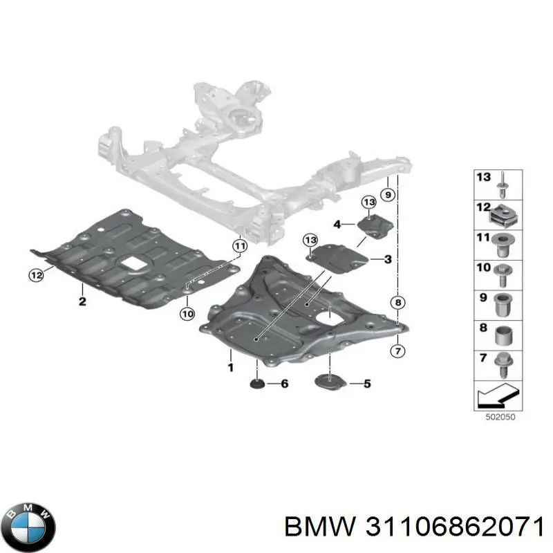 Osłona silnika, miski (przedziału silnika) do BMW X7  G07