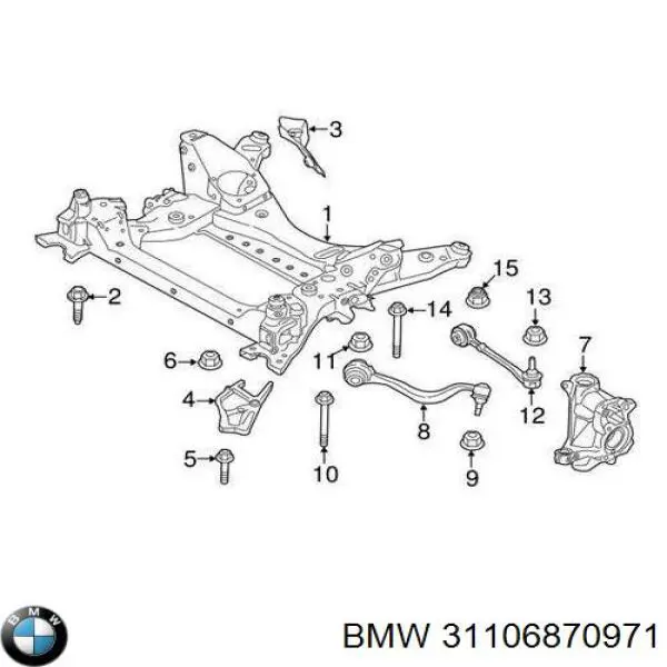 31106870971 BMW Wahacz zawieszenia przedniego dolny lewy