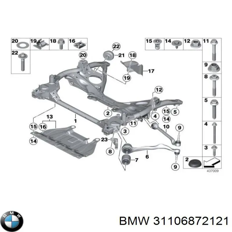 31106872121 BMW Korpus osi przedniej