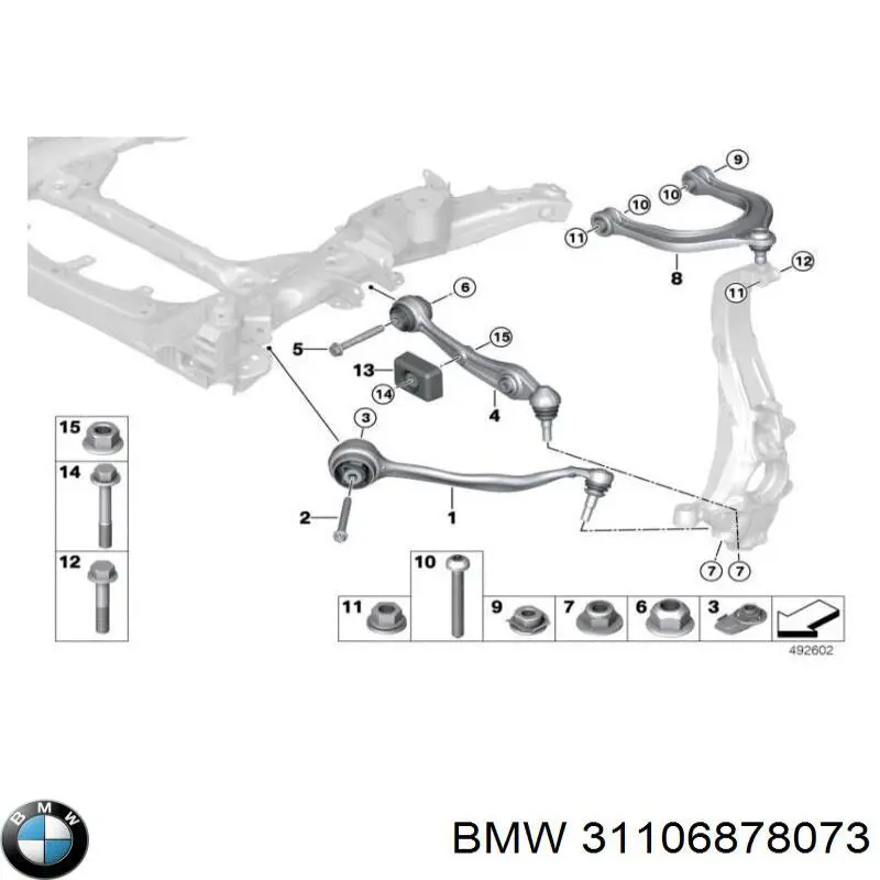 Wahacz zawieszenia przedniego dolny lewy do BMW X6 (G06, F96)