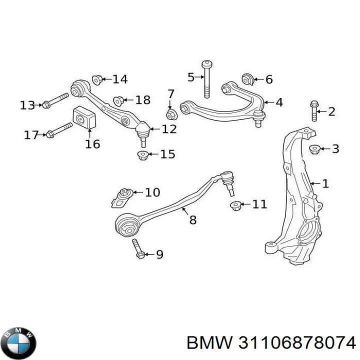 Wahacz zawieszenia przedniego dolny prawy do BMW X5 (G05, F95)