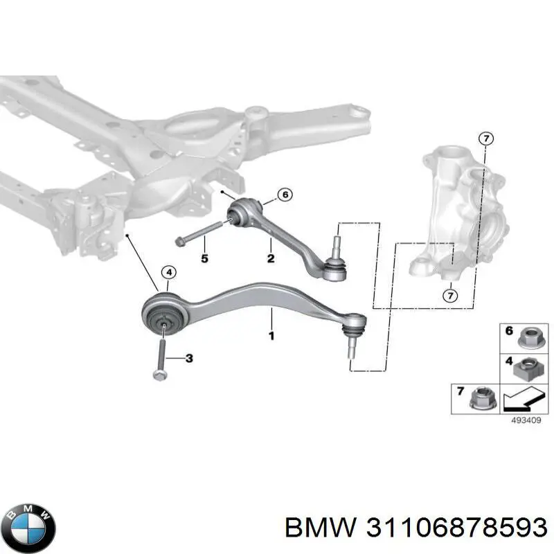 Wahacz zawieszenia przedniego dolny lewy BMW 31106878593 cena, od 43,95 USD