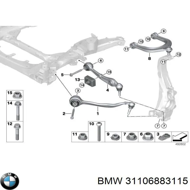 Wahacz zawieszenia przedniego górny lewy do BMW X6 (G06, F96)