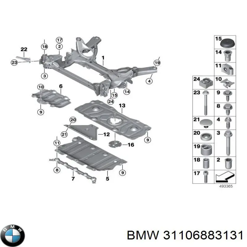 Korpus osi przedniej do BMW 3  G20, G80, G28