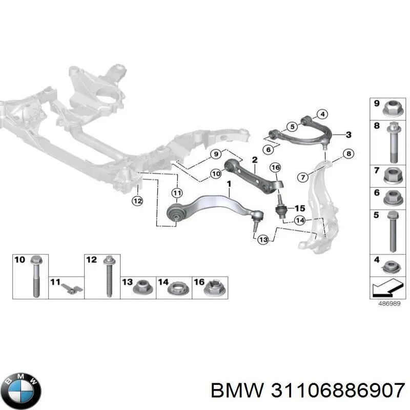 31106886907 BMW Wahacz zawieszenia przedniego dolny lewy