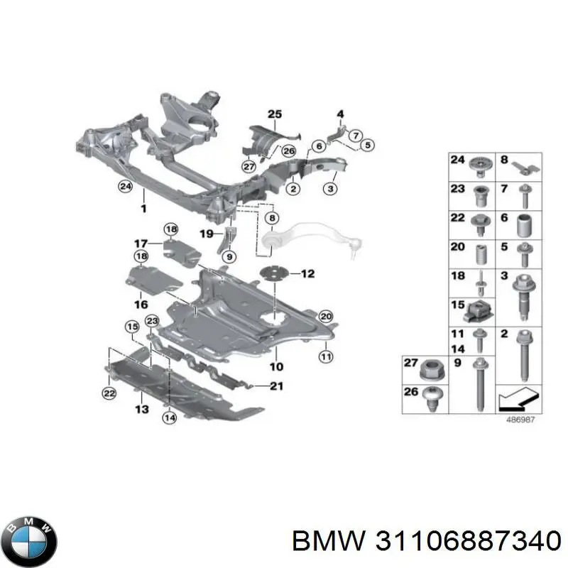 31106887340 BMW Korpus osi przedniej
