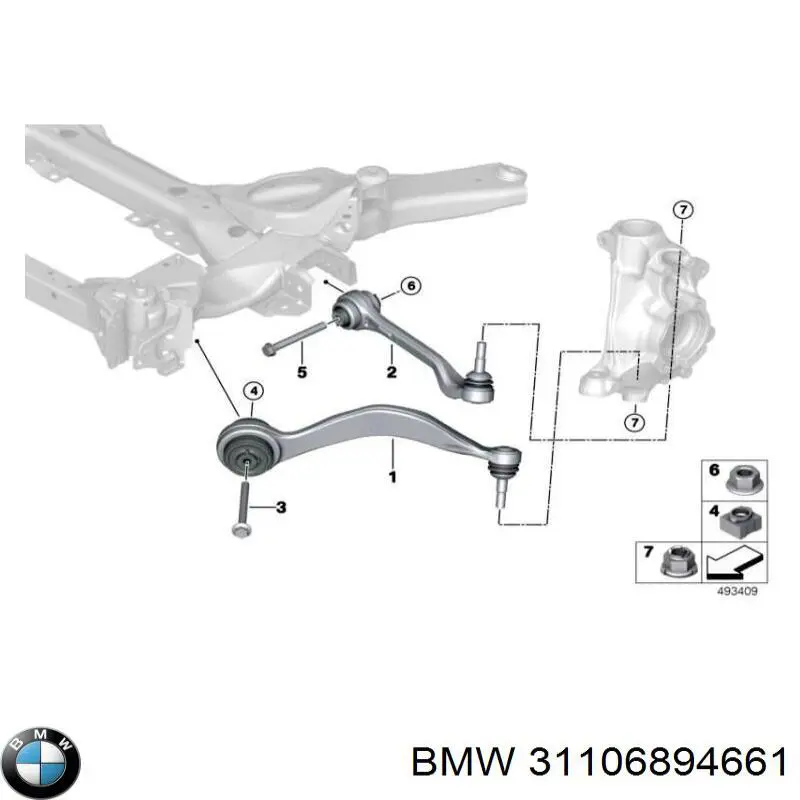 Wahacz zawieszenia przedniego dolny lewy BMW 31106894661 cena, od 132,04 USD