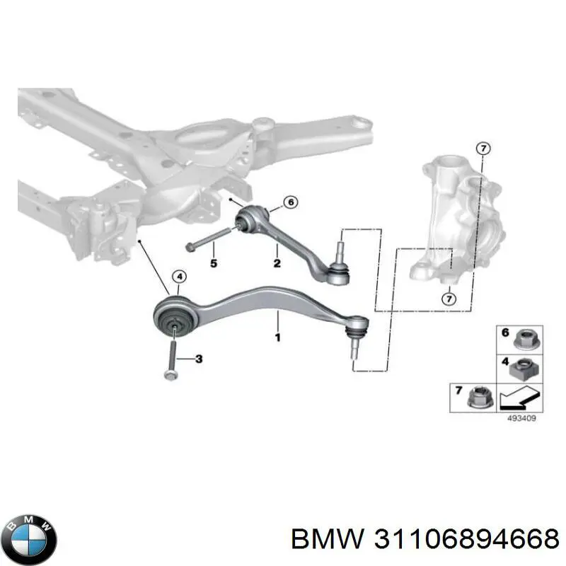 Silentblock przedniego wahacza dolnego BMW 31106894668 cena, od 46,62 USD