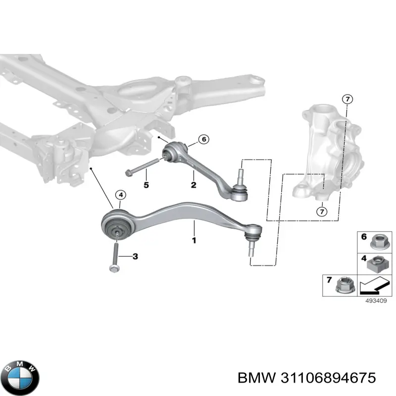 Wahacz zawieszenia przedniego dolny lewy BMW 31106894675 cena, od 112,37 USD