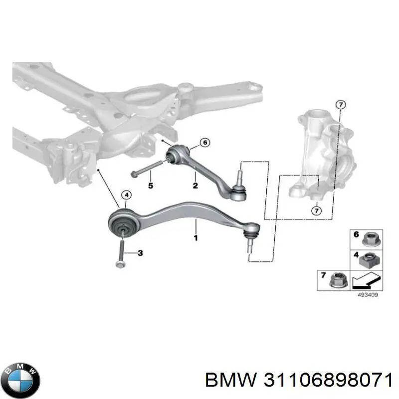Wahacz zawieszenia przedniego dolny lewy BMW 31106898071 cena, od 63,39 USD