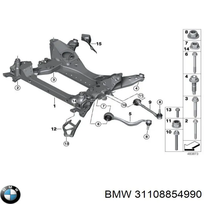 Wahacz zawieszenia przedniego dolny prawy BMW 31108854990 cena, od 125,99 USD