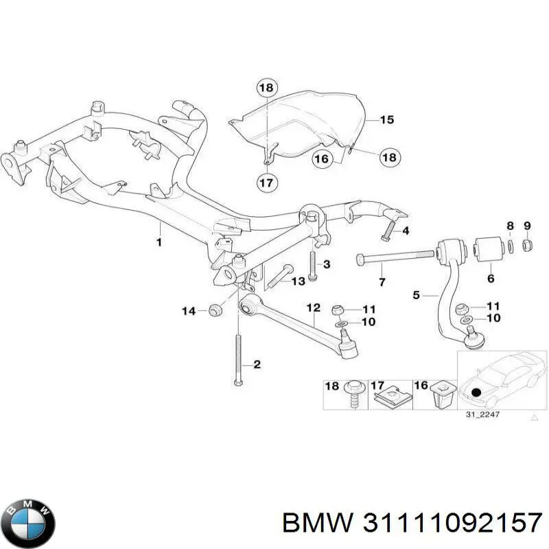 Korpus osi przedniej BMW 5 sedana (E39) (1995 - 2003) cena, od  