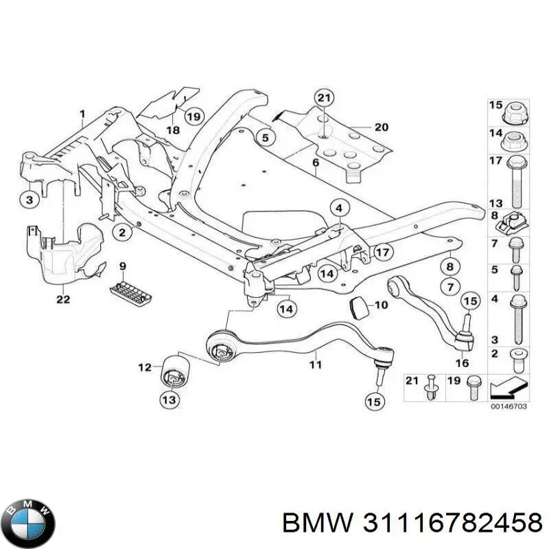 Korpus osi przedniej BMW 5 sedana (E60) (2003 - 2009) cena, od 242,10 USD
