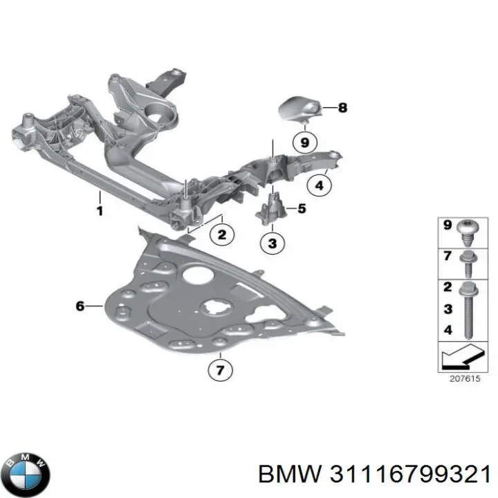 31116799321 BMW Korpus osi przedniej