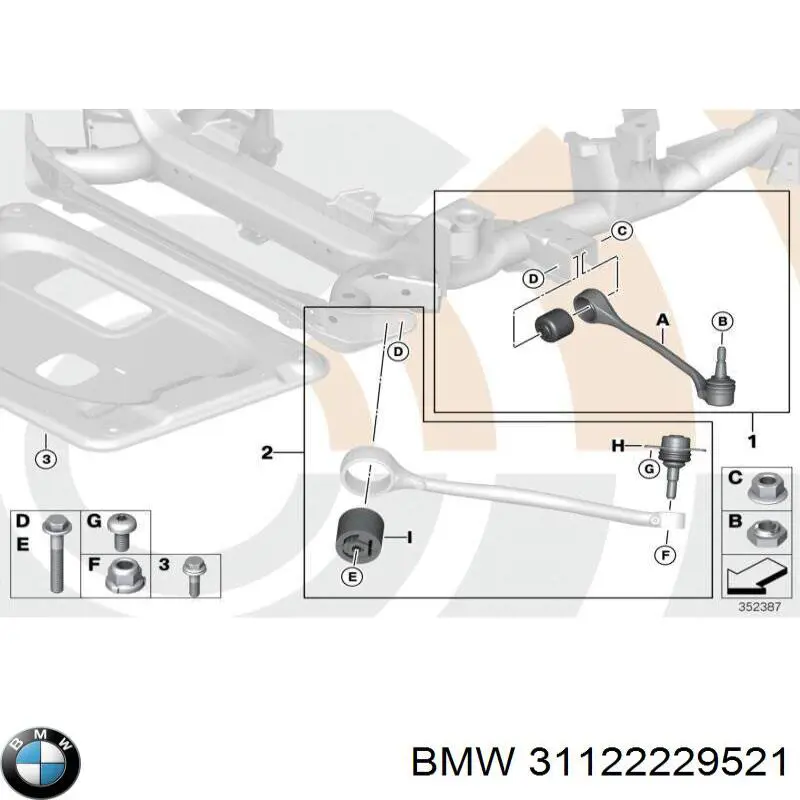 Wahacz zawieszenia przedniego dolny lewy BMW 31122229521 cena, od 57,31 USD