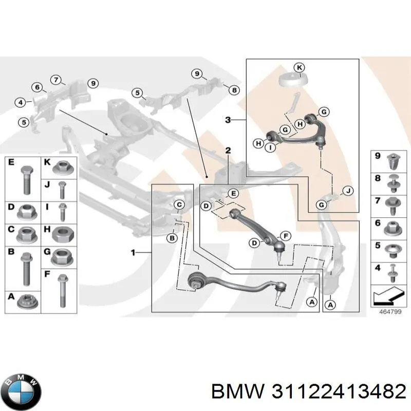 31122413482 BMW Wahacz zawieszenia przedniego dolny prawy