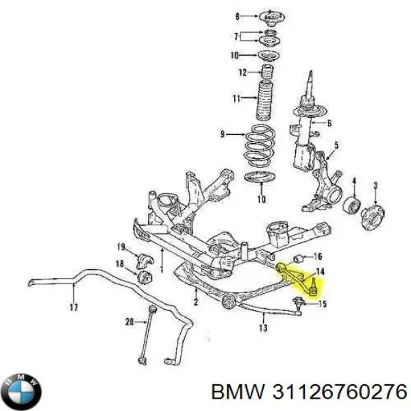 Do koszyka 31126760276 BMW Wahacz zawieszenia przedniego dolny prawy