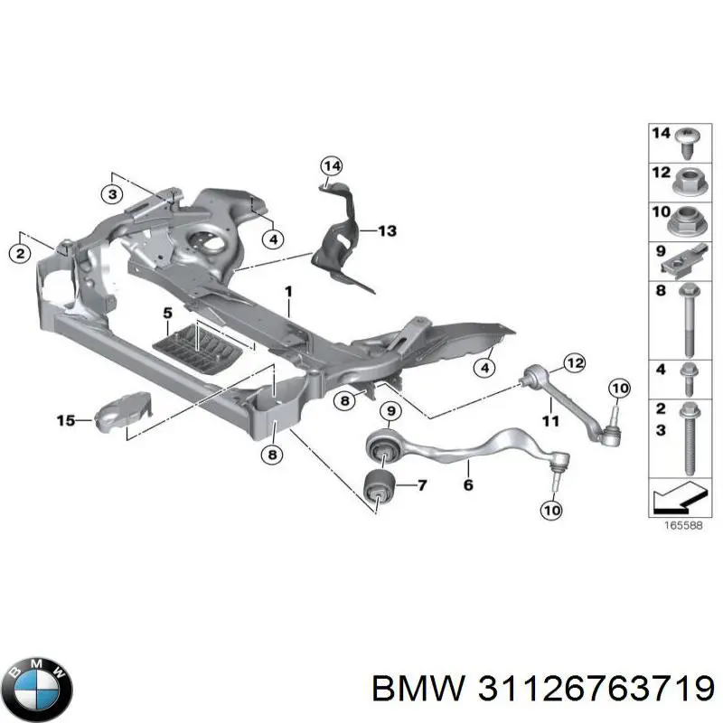 31126763719 BMW Silentblock przedniego wahacza dolnego