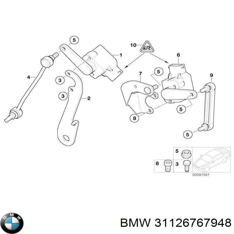 Uchwyt czujnika poziomu nadwozia do BMW 7 (E65, E66, E67)