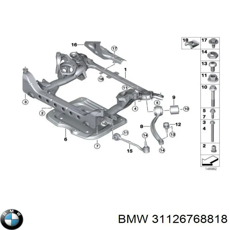Do koszyka 31126768818 BMW Silentblock przedniego wahacza dolnego