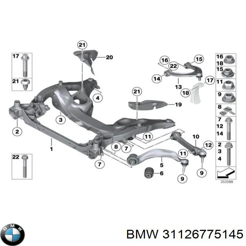 Silentblock przedniego wahacza dolnego BMW 31126775145 cena, od 26,49 USD
