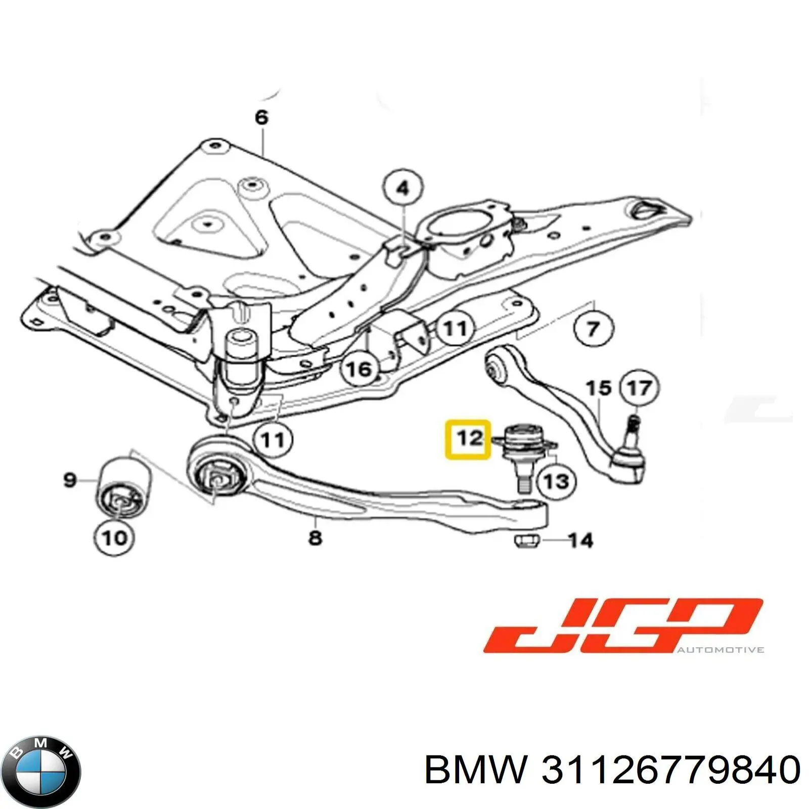 Do koszyka 31126779840 BMW Sworzeń wahacza dolny