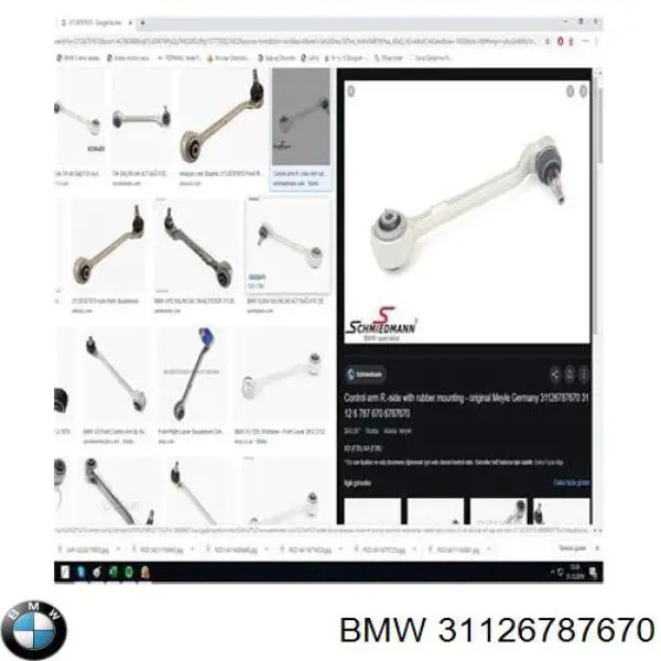 Wahacz zawieszenia przedniego dolny prawy BMW 31126787670 cena, od 49,66 USD