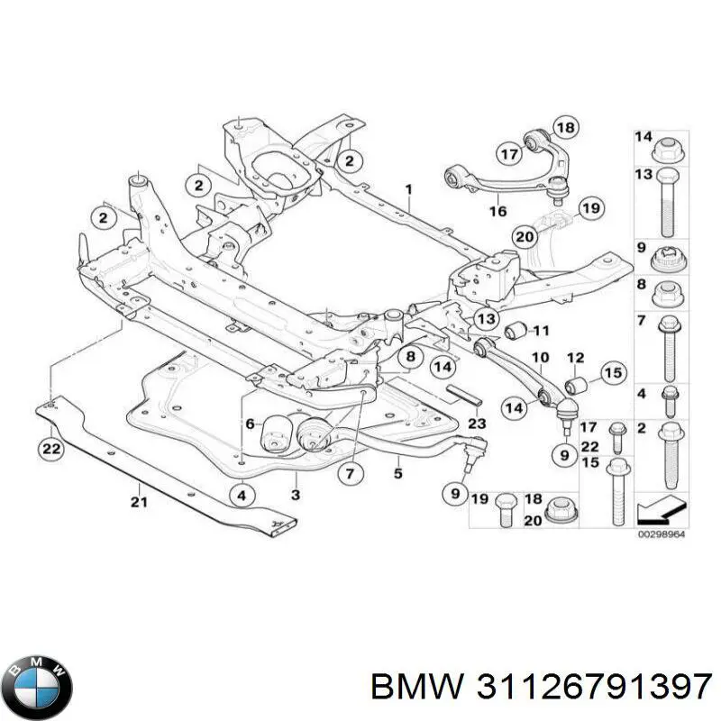 Silentblock przedniego wahacza dolnego BMW 31126791397 cena, od 124,42 USD