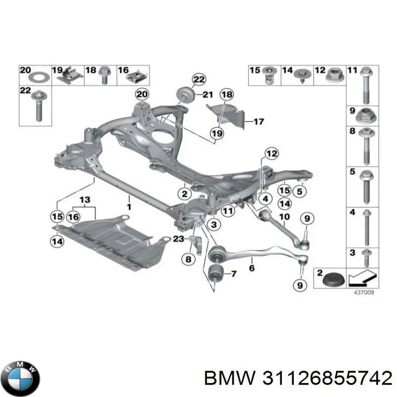 Do koszyka 31126855742 BMW Wahacz zawieszenia przedniego dolny prawy