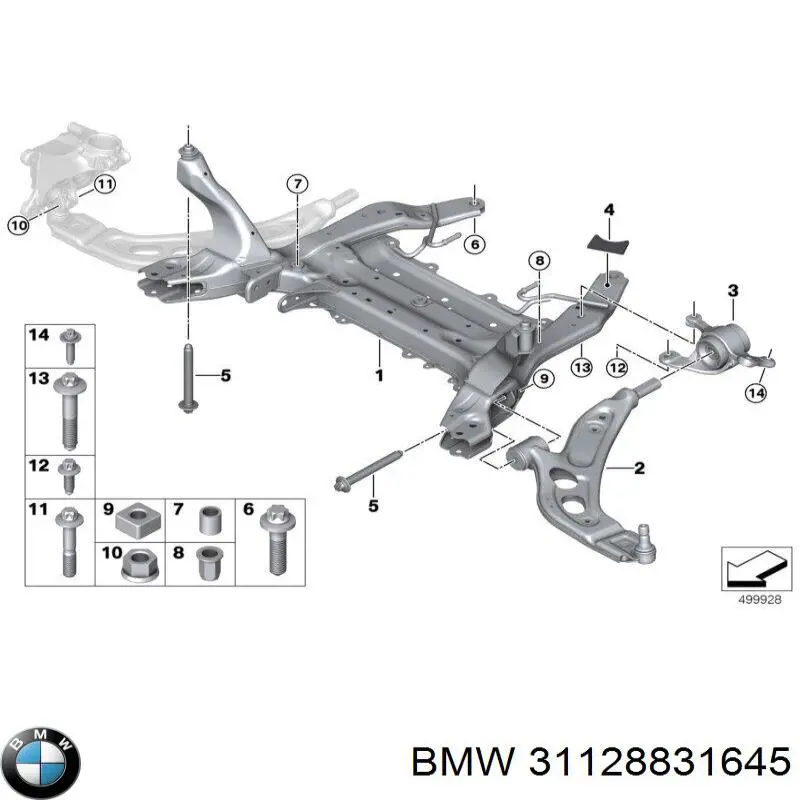 Silentblock przedniego wahacza dolnego BMW 31128831645 cena, od 66,12 USD