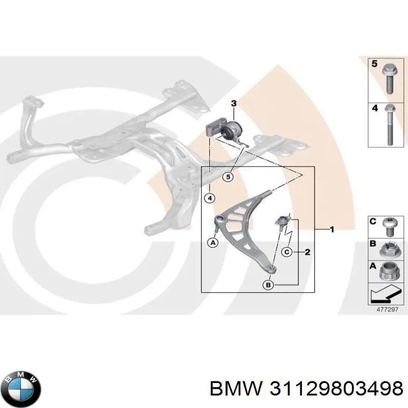 Silentblock przedniego wahacza dolnego BMW 31129803498 cena, od 68,33 USD